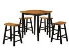 Gaucho Counter Height Set (5Pc Pk) in Oak & Black