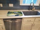 Blue Heron Stalking Prey Dish Drying Mat Absorbent Dish Drying Mat Pad for Kitchen Counter Dish Drainer Mat for Countertop, 14 x 21", Multicolor