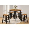 Gaucho Counter Height Set (5Pc Pk) in Oak & Black