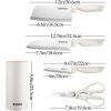 Knife Set for Kitchen, 5-Pieces White Cooking Knife Set with Storage Knife Holder