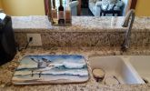 Sanderling Racing the Tide Dish Drying Mat Absorbent Dish Drying Mat Pad for Kitchen Counter Dish Drainer Mat for Countertop, 14 x 21", Multicolor