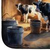 Cows Evening Milking Time Dish Drying Mat Absorbent Dish Drying Mat Pad for Kitchen Counter Dish Drainer Mat for Countertop, 14 x 21", Multicolor