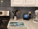 Gulls Scavenging Glass Cutting Board Decorative Tempered Glass Kitchen Cutting and Serving Board Large Size Chopping Board