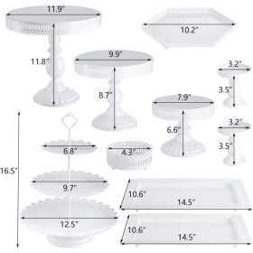 US 10-Set Cake Stands, Metal Cupcake Stand Set with Multiple Combination Styles, Dessert Plate Cake Serving Tray Candy Fruit (Color: 10PCS)