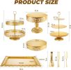 US 10-Set Cake Stands, Metal Cupcake Stand Set with Multiple Combination Styles, Dessert Plate Cake Serving Tray Candy Fruit