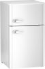 Antarctic Star Compact Mini Refrigerator Separate Freezer, Small Fridge Double 2-Door Adjustable Removable Retro Stainless Steel