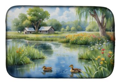 Mother Duck Dish Drying Mat Absorbent Dish Drying Mat Pad for Kitchen Counter Dish Drainer Mat for Countertop, 14 x 21", Multicolor (default: default)
