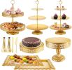 US 10-Set Cake Stands, Metal Cupcake Stand Set with Multiple Combination Styles, Dessert Plate Cake Serving Tray Candy Fruit